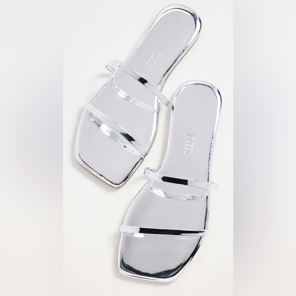 Tkees square toe silver sandals